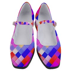 Squares Pattern Geometric Seamless Women s Mary Jane Shoes