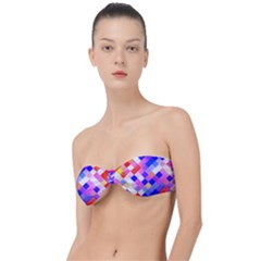 Squares Pattern Geometric Seamless Classic Bandeau Bikini Top 