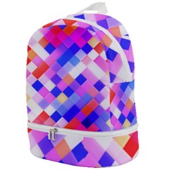 Squares Pattern Geometric Seamless Zip Bottom Backpack