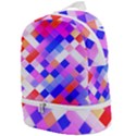 Squares Pattern Geometric Seamless Zip Bottom Backpack View1