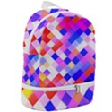 Squares Pattern Geometric Seamless Zip Bottom Backpack View2