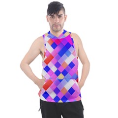 Squares Pattern Geometric Seamless Men s Sleeveless Hoodie by Dutashop