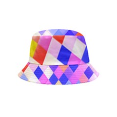 Squares Pattern Geometric Seamless Inside Out Bucket Hat (kids) by Dutashop