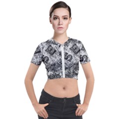 Sex Painting Word Letters Short Sleeve Cropped Jacket by Dutashop