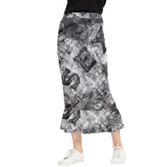 Sex Painting Word Letters Maxi Fishtail Chiffon Skirt by Dutashop