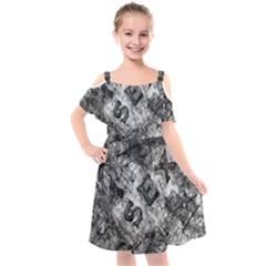 Sex Painting Word Letters Kids  Cut Out Shoulders Chiffon Dress by Dutashop