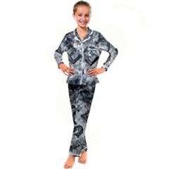 Sex Painting Word Letters Kid s Satin Long Sleeve Pajamas Set