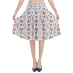 Baatik Floral Print 4 Flared Midi Skirt by designsbymallika