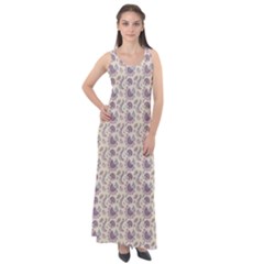 Baatik Floral Print 4 Sleeveless Velour Maxi Dress by designsbymallika