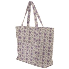 Baatik Floral Print 4 Zip Up Canvas Bag by designsbymallika