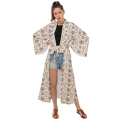 Baatik Floral Print 4 Maxi Kimono by designsbymallika