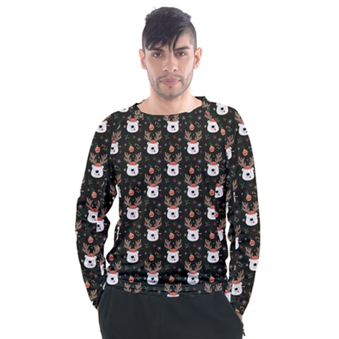 Bear Rein Deer Christmas Men s Long Sleeve Raglan Tee by designsbymallika