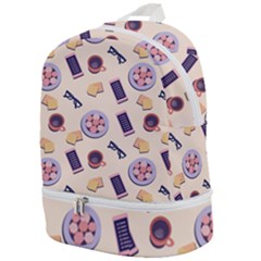 Breakfast Love Breakfast Love Zip Bottom Backpack by designsbymallika