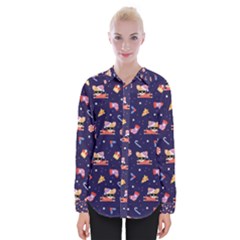 Cat Astro Love Womens Long Sleeve Shirt