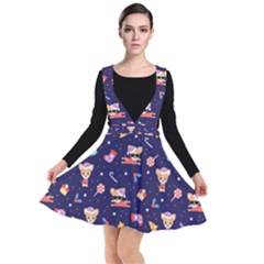 Cat Astro Love Plunge Pinafore Dress by designsbymallika