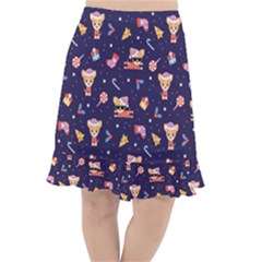 Cat Astro Love Fishtail Chiffon Skirt