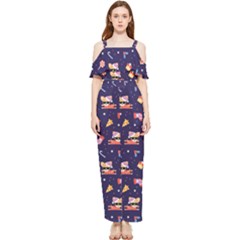 Cat Astro Love Draped Sleeveless Chiffon Jumpsuit