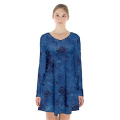 Gc (37) Long Sleeve Velvet V-neck Dress