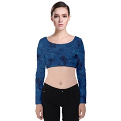 Gc (37) Velvet Long Sleeve Crop Top by GiancarloCesari