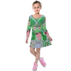 Supersonicfrog Kids  Long Sleeve Velvet Dress by chellerayartisans