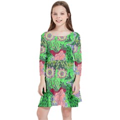 Supersonicfrog Kids  Quarter Sleeve Skater Dress by chellerayartisans