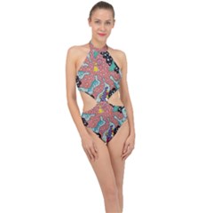 Supersonic Spaceopus Halter Side Cut Swimsuit by chellerayartisans