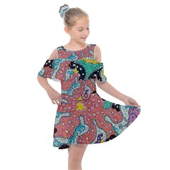 Supersonic Spaceopus Kids  Shoulder Cutout Chiffon Dress by chellerayartisans