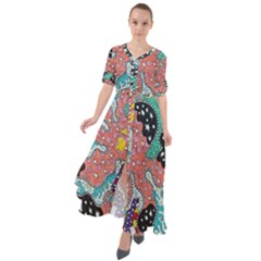 Supersonic Spaceopus Waist Tie Boho Maxi Dress