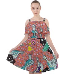 Supersonic Spaceopus Cut Out Shoulders Chiffon Dress by chellerayartisans