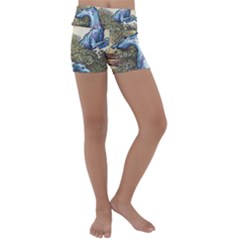 Blue Hunters Of The Morning Star - By Larenard Kids  Lightweight Velour Yoga Shorts by LaRenard