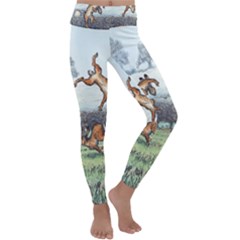 Happy Is The Hare At Morning - By Larenard Kids  Lightweight Velour Classic Yoga Leggings by LaRenard