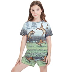 Happy Is The Hare At Morning - By Larenard Kids  Tee And Sports Shorts Set