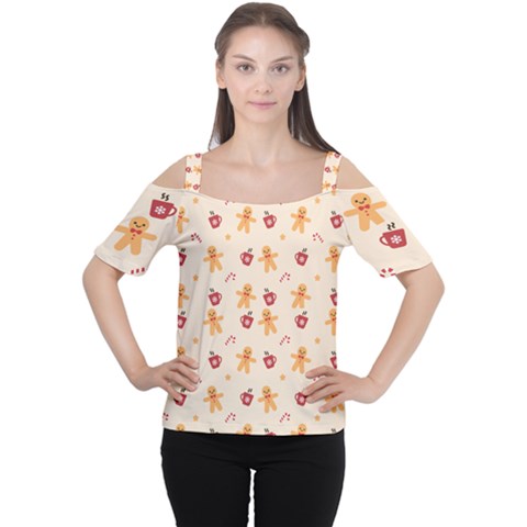 Ginger Bread And Coffee Love Cutout Shoulder Tee by designsbymallika