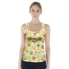 Etnic Cups Pattern Racer Back Sports Top by designsbymallika