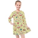 Etnic Cups Pattern Kids  Quarter Sleeve Shirt Dress View1