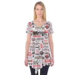 Coffee Love Short Sleeve Tunic  by designsbymallika