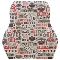 Coffee Love Car Seat Velour Cushion  by designsbymallika