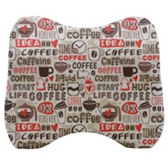 Coffee Love Velour Head Support Cushion by designsbymallika