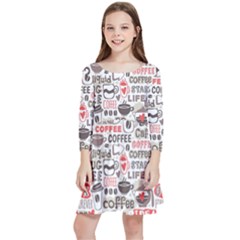 Coffee Love Kids  Quarter Sleeve Skater Dress