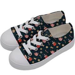 Winter Hot Coffee Winter Hot Coffee Kids  Low Top Canvas Sneakers by designsbymallika