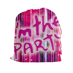 Party Concept Typographic Design Drawstring Pouch (2xl)