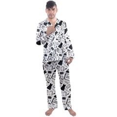 Online Shopping Men s Long Sleeve Satin Pajamas Set by designsbymallika