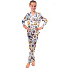 Muffins Love Muffins Love Kid s Satin Long Sleeve Pajamas Set