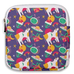 Space Christmas 2 Mini Square Pouch by designsbymallika