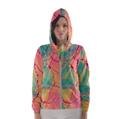 Alcohol Ink Women s Hooded Windbreaker by Dazzleway