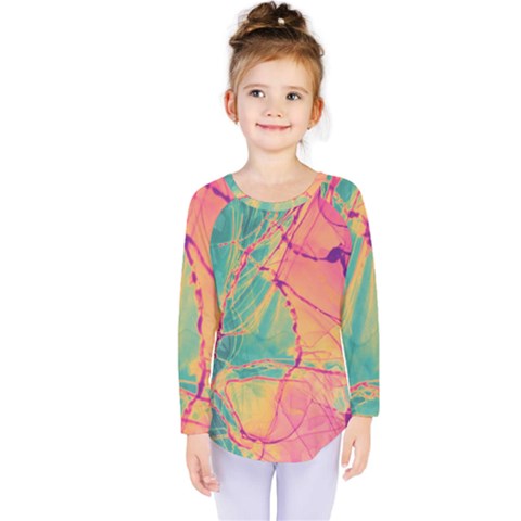 Alcohol Ink Kids  Long Sleeve Tee by Dazzleway