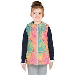 Alcohol Ink Kids  Hooded Puffer Vest by Dazzleway