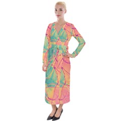 Alcohol Ink Velvet Maxi Wrap Dress