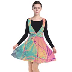 Alcohol Ink Plunge Pinafore Dress by Dazzleway