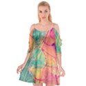 Alcohol ink Cutout Spaghetti Strap Chiffon Dress View1